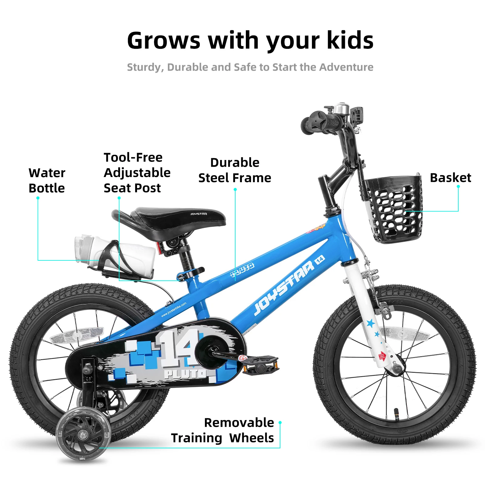Kids' Bike with Light Up Training Wheels- Kids' Bicycle for Boys/ Girls Age 3-12 Years- Many Sizes and Colors - Image 2