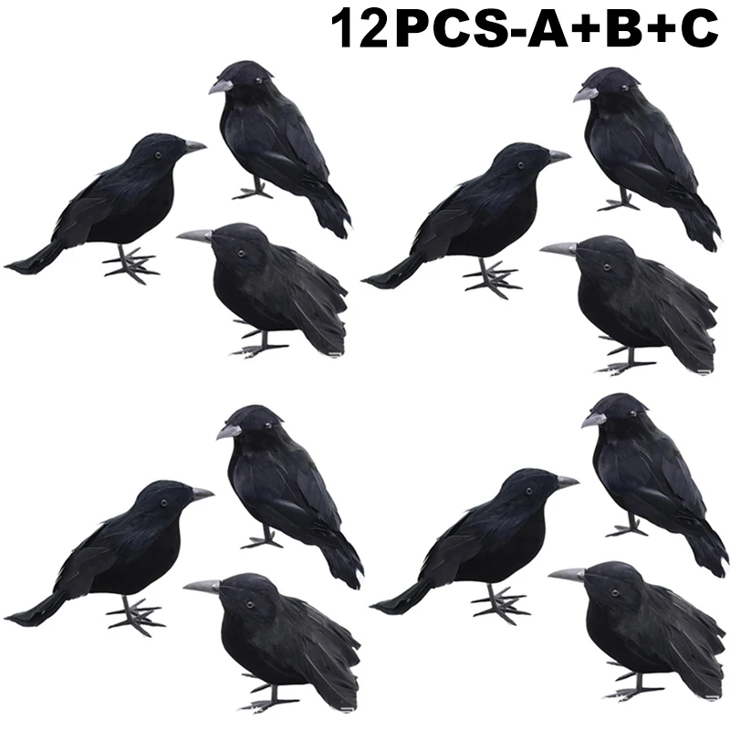 Simulation Black Crow- Halloween Black Crow Props- Halloween Decoration - Image 31