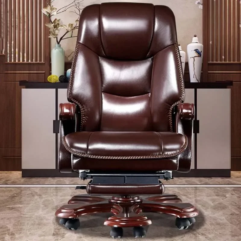 Luxury Leather Office Chair- Wheels- Massage Chair- 10 Styles- Foot Rest