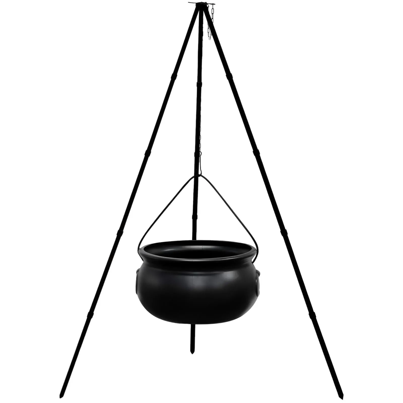 Halloween Decor- Large Witch Cauldron on Tripod with Lights - Image 5