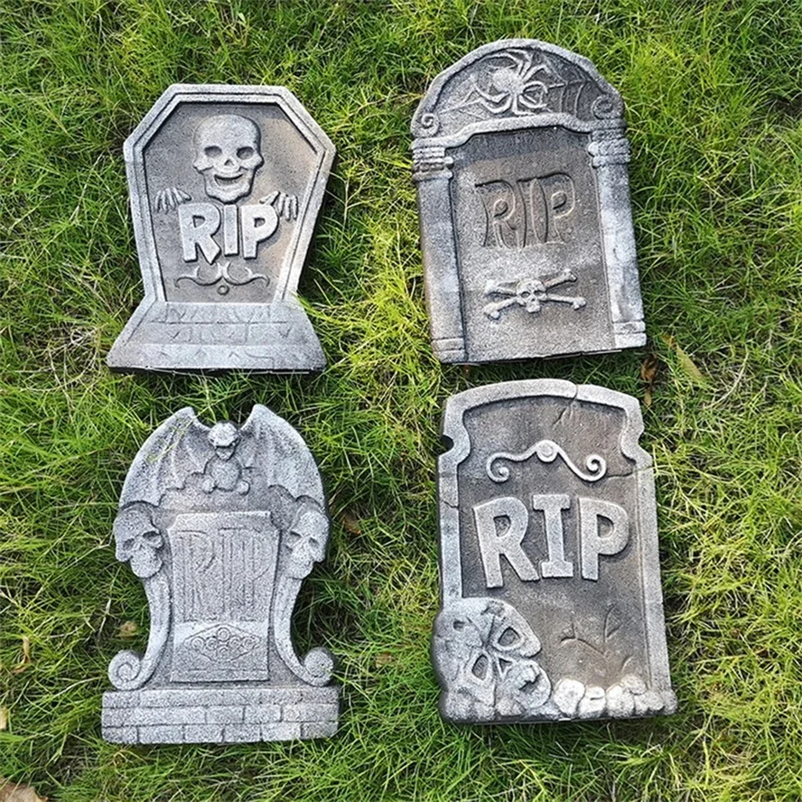 4pc/ Set of Halloween Realistic Tombstones- Reusable- Haunted House Courtyard Decoration of Ghostly Horror! - Image 5