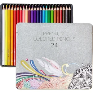 Premium Colored Pencils- 24, 48, 72, Count Soft-Core, Multicolor- Set of 1