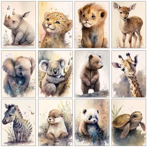 Baby Animal Diamond Paintings- Full Round or Square Drills- 30x40 cm or 40x50 cm