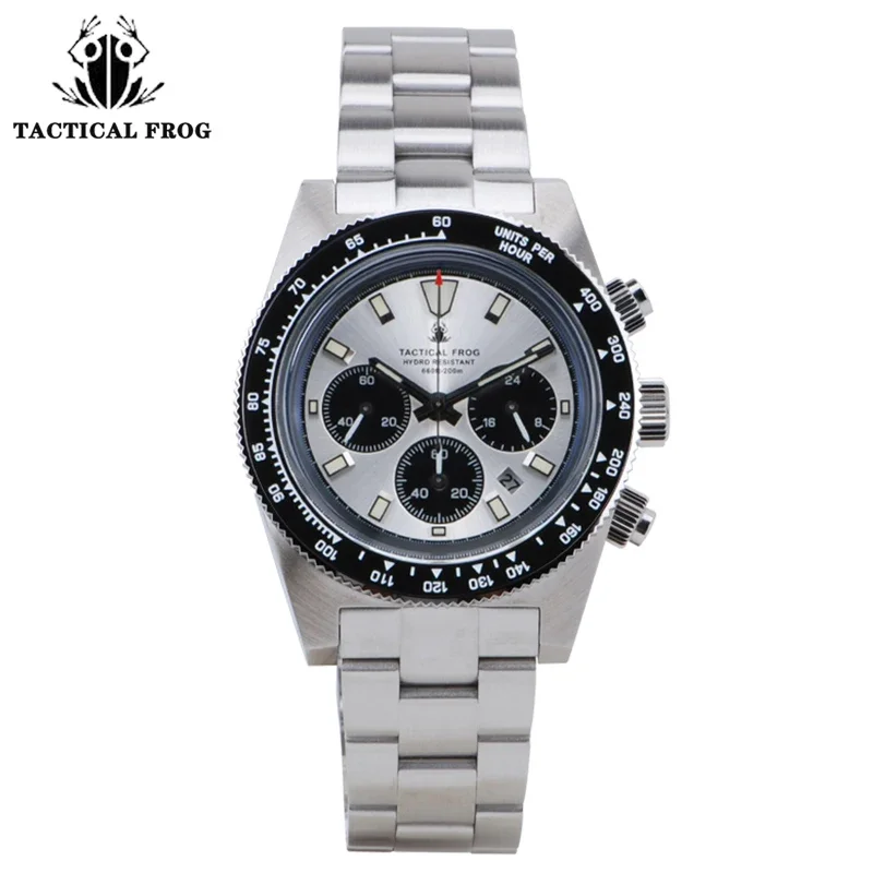 Tactical Frog Chronograph Watch- Sapphire Crystal Mirror- Ceramic Bezel- Luminous Men's Watch - Image 9