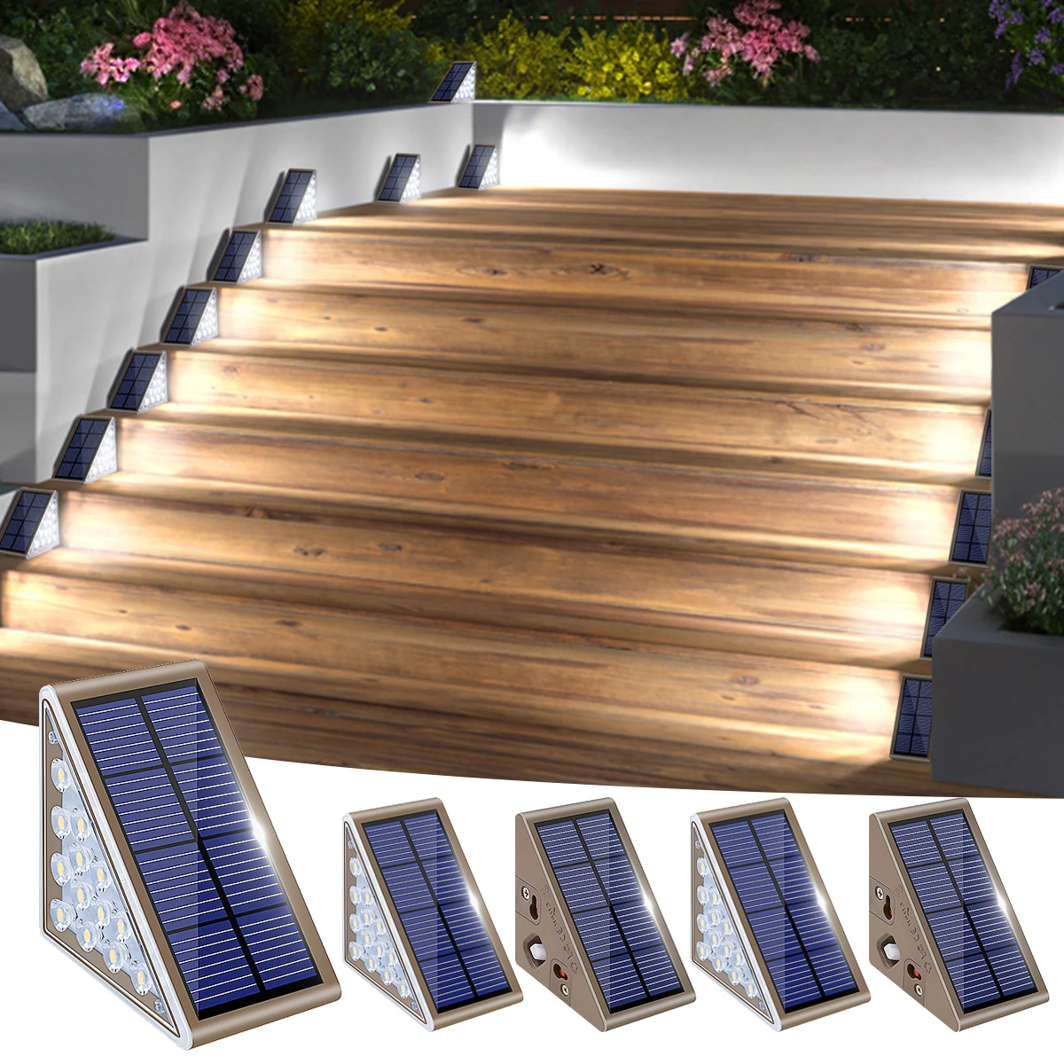 Solar Step Lights- Waterproof- Auto On/ Off- Solar Lights for Stairs, Patio, Yard, or Porch