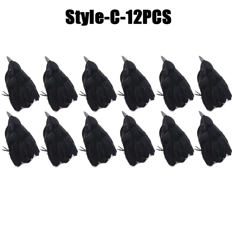 Simulation Black Crow- Halloween Black Crow Props- Halloween Decoration - Image 28