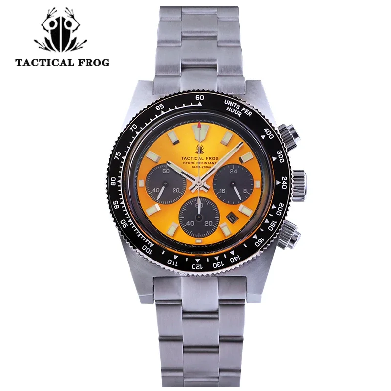 Tactical Frog Chronograph Watch- Sapphire Crystal Mirror- Ceramic Bezel- Luminous Men's Watch - Image 11