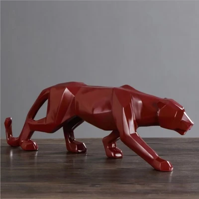 Large-Size Panther Statue- Abstract Geometric Style Resin Leopard- Multiple Colors - Image 10