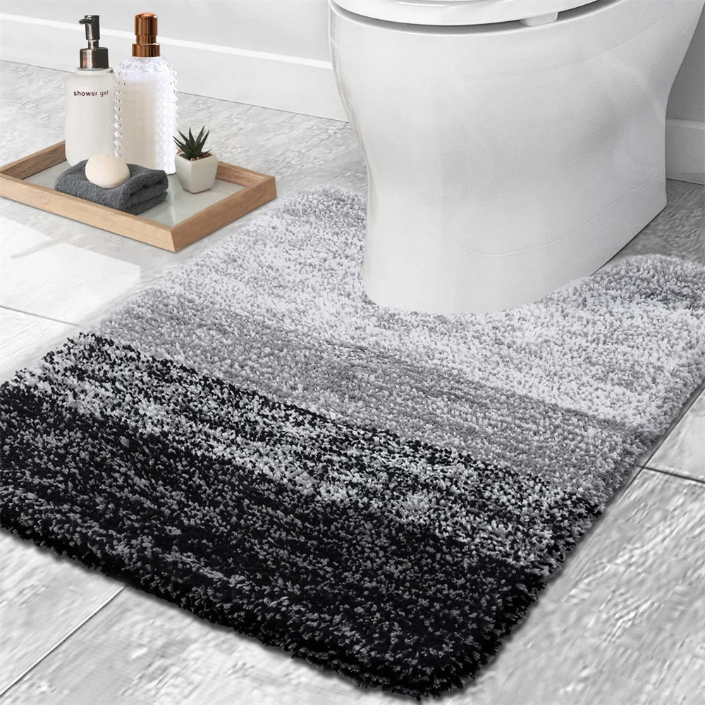 Luxury Bath Mat- U-Shaped Extra-Soft Bathroom Rug- Absorbent, Non-Slip- Contour Toilet Mat- Many Colors and Sizes - Image 9