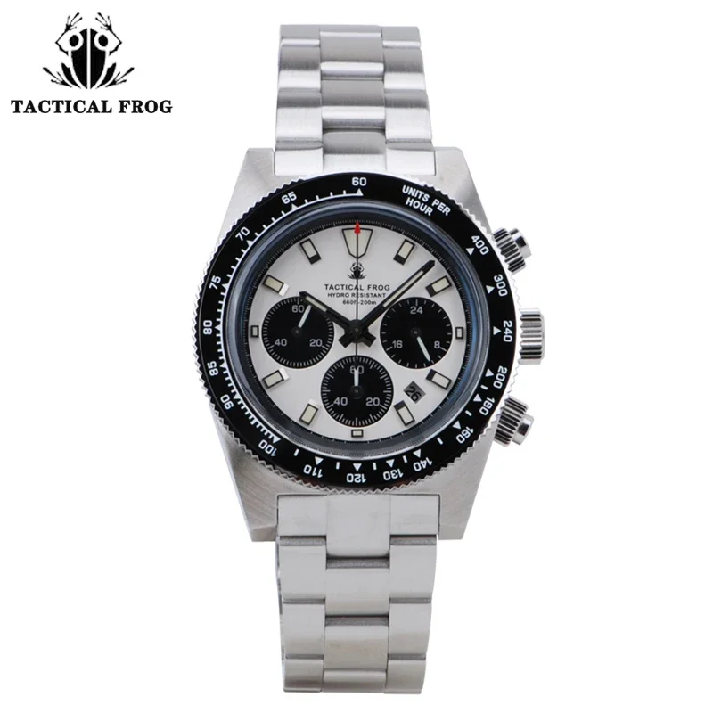 Tactical Frog Chronograph Watch- Sapphire Crystal Mirror- Ceramic Bezel- Luminous Men's Watch - Image 8