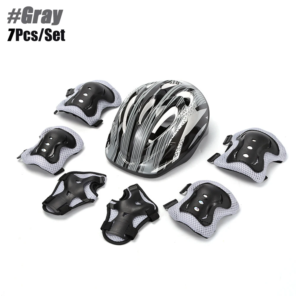 Kids' 7 Piece Protective Gear Set- Helmet, Knee Pads, Elbow Pads, and Wrist Pads- Different Colors - Image 9