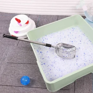 Extended Aluminum Cat Litter Scoop- Telescoping Handle- Lightweight- Durable- Easy Clean- Comfortable Grip