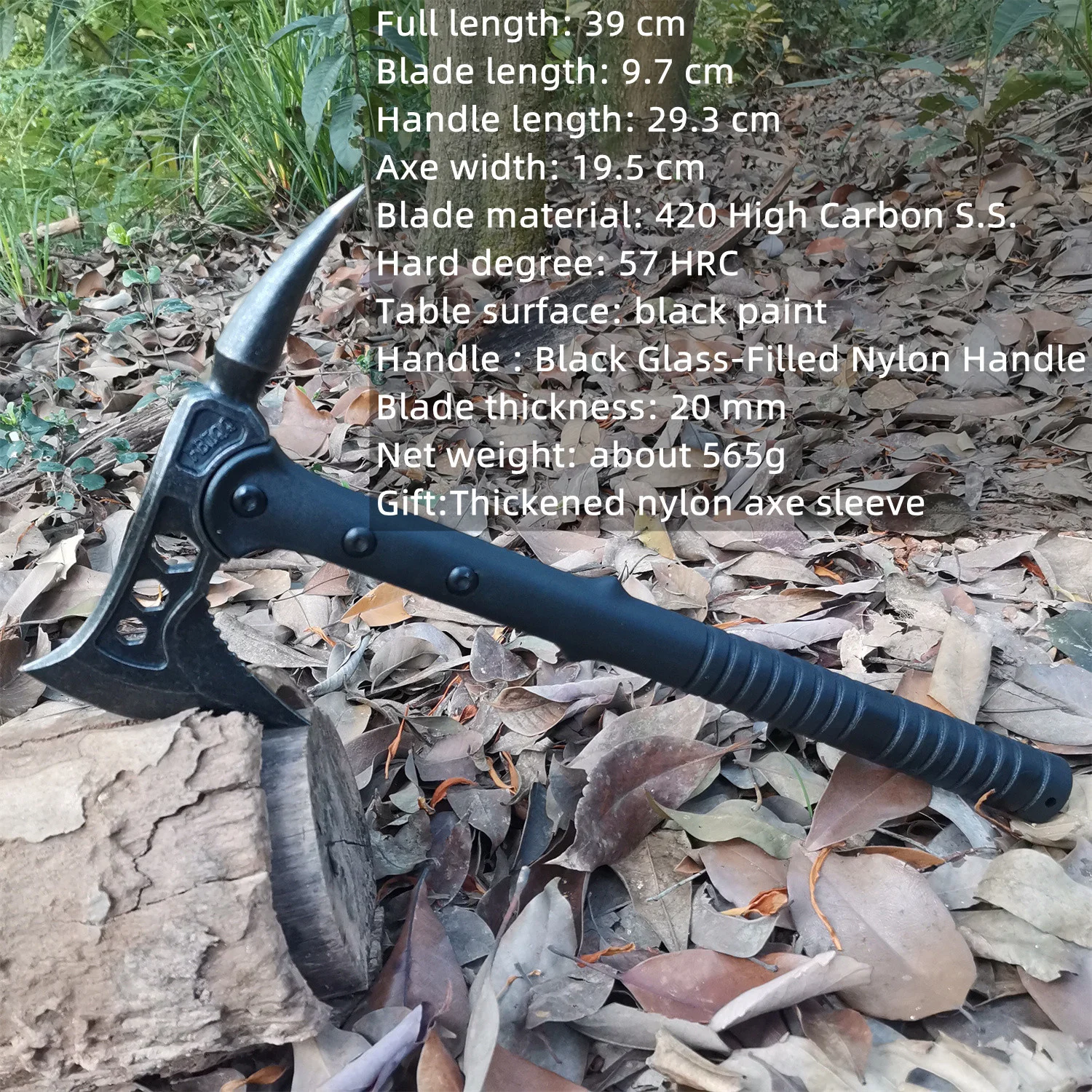 Tomahawk- Camping/Survival Axe- High-end- Sharp- Fireproof- Forged High-Carbon Steel - Image 7