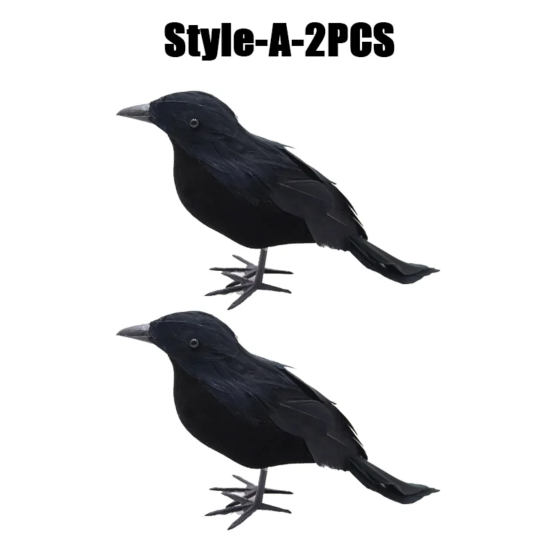 Simulation Black Crow- Halloween Black Crow Props- Halloween Decoration - Image 7