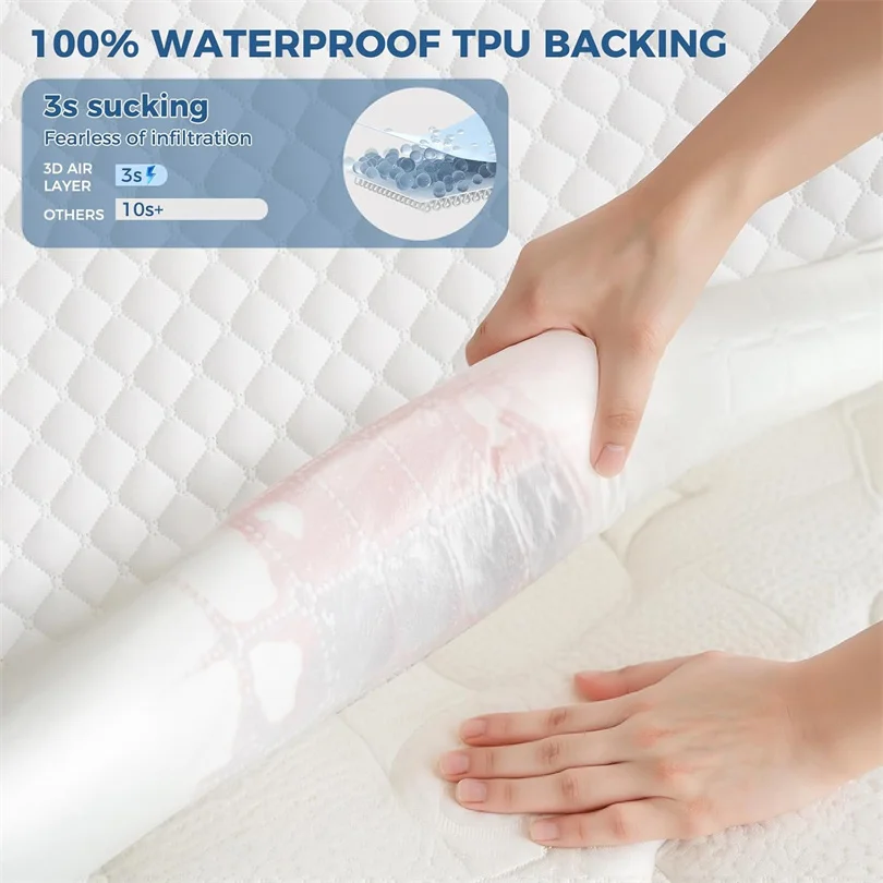 100% Waterproof- Thick Bedding, Mattress Cover- Mattress Protector- Twin, Full, Queen, C King, and King-Size- Many Colors - Image 2