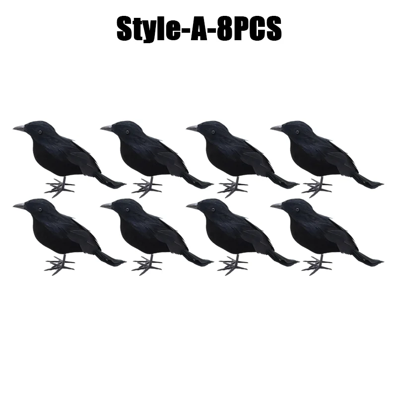 Simulation Black Crow- Halloween Black Crow Props- Halloween Decoration - Image 12