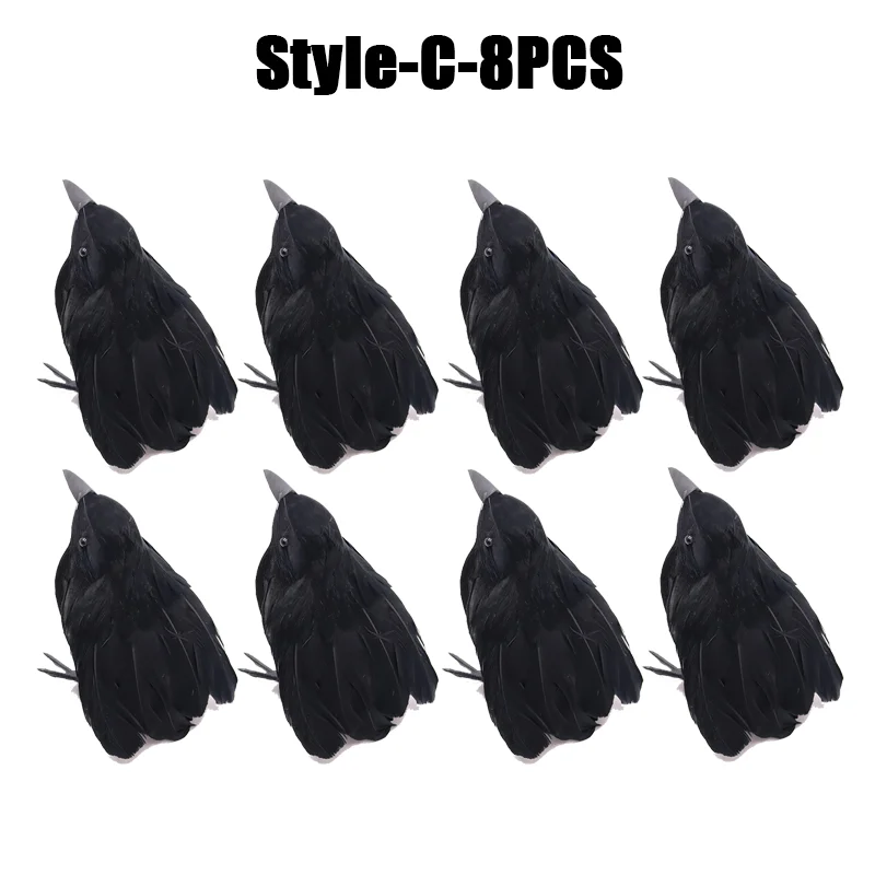 Simulation Black Crow- Halloween Black Crow Props- Halloween Decoration - Image 26