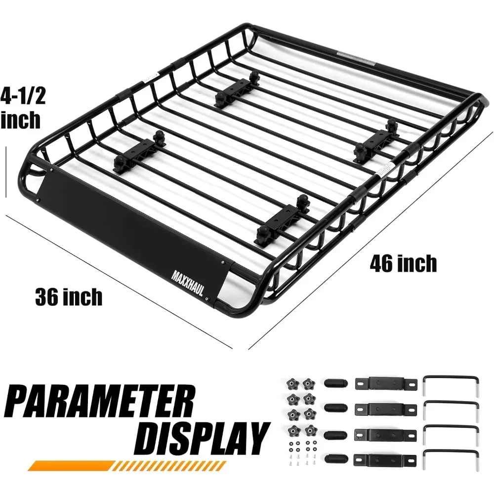 46" x 36" x 4-1/2" Roof Rack- Rooftop Cargo Carrier- Luggage Holder for SUV and Truck - Image 2