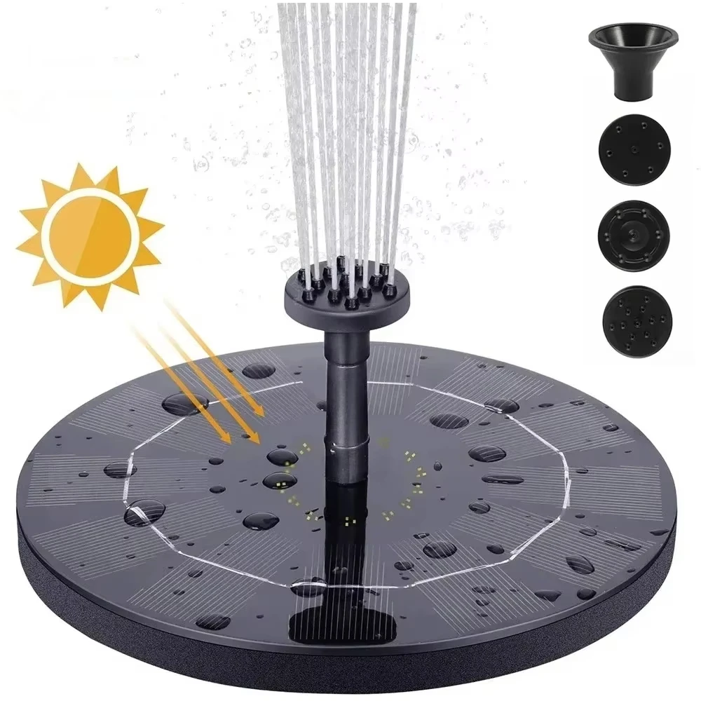 Floating Solar Panel- Bird Bath Water Fountain- 4 Nozzles For Garden - Image 2