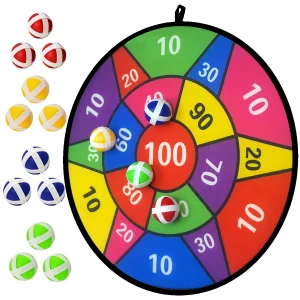12 Sticky Ball Dart Plate Set - Foldable- Indoor/Outdoor Sports Fun