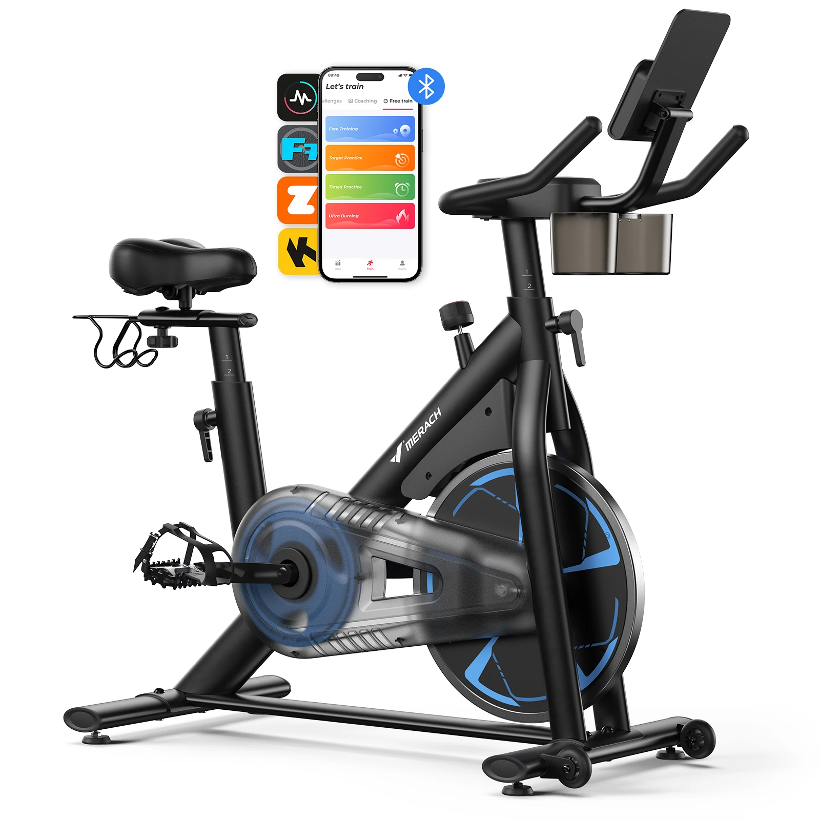 Exercise Bike for Home- Magnetic Indoor Cycling with Self-developed APP- 330lbs Capacity & Comfortable Seat Cushion - Image 8