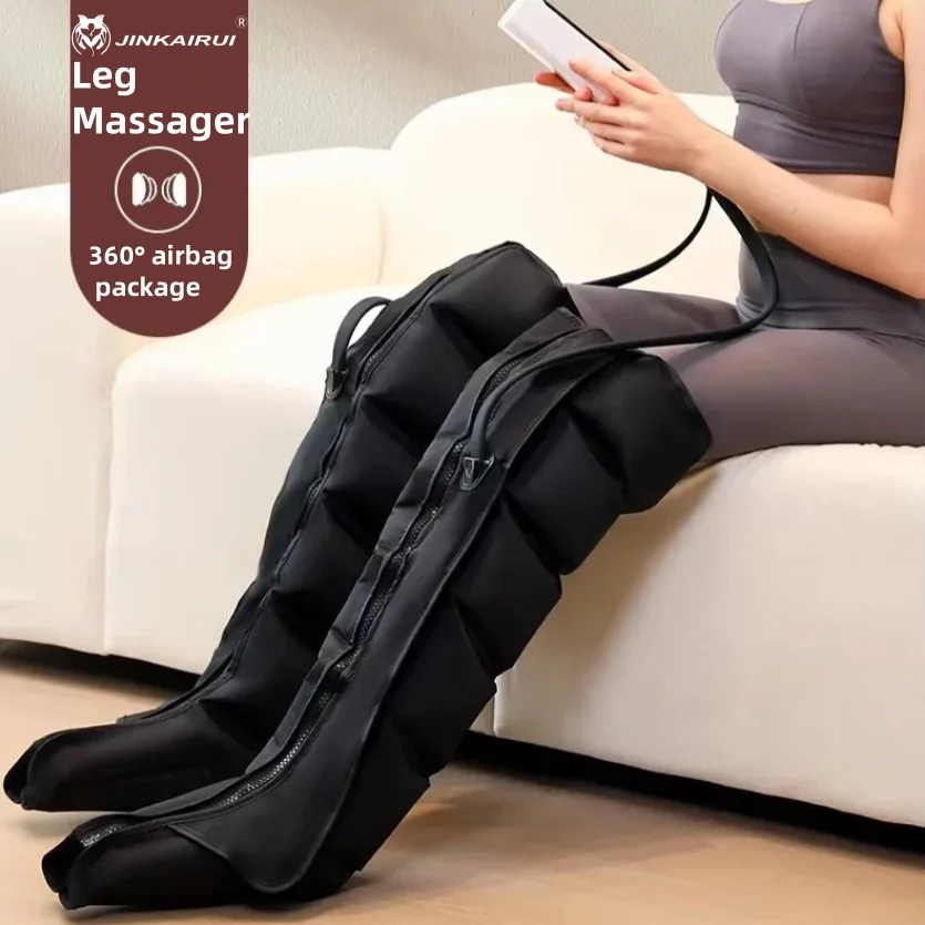 Electric Air Pressure Leg Massager- Kneading, Squeeze, Deep Relaxation of Calf and Foot- Remote Control
