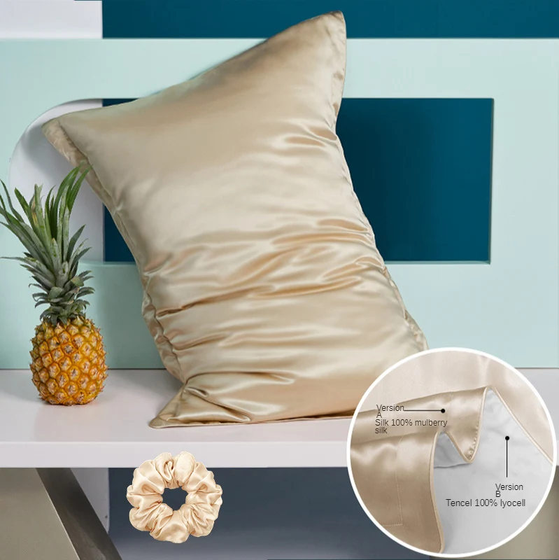 100% Natural Mulberry Silk Pillowcase- for Hair and Skin - Front in Pure Silk & Back in Breathable Lyocell Fiber- 1 Pack - Image 20