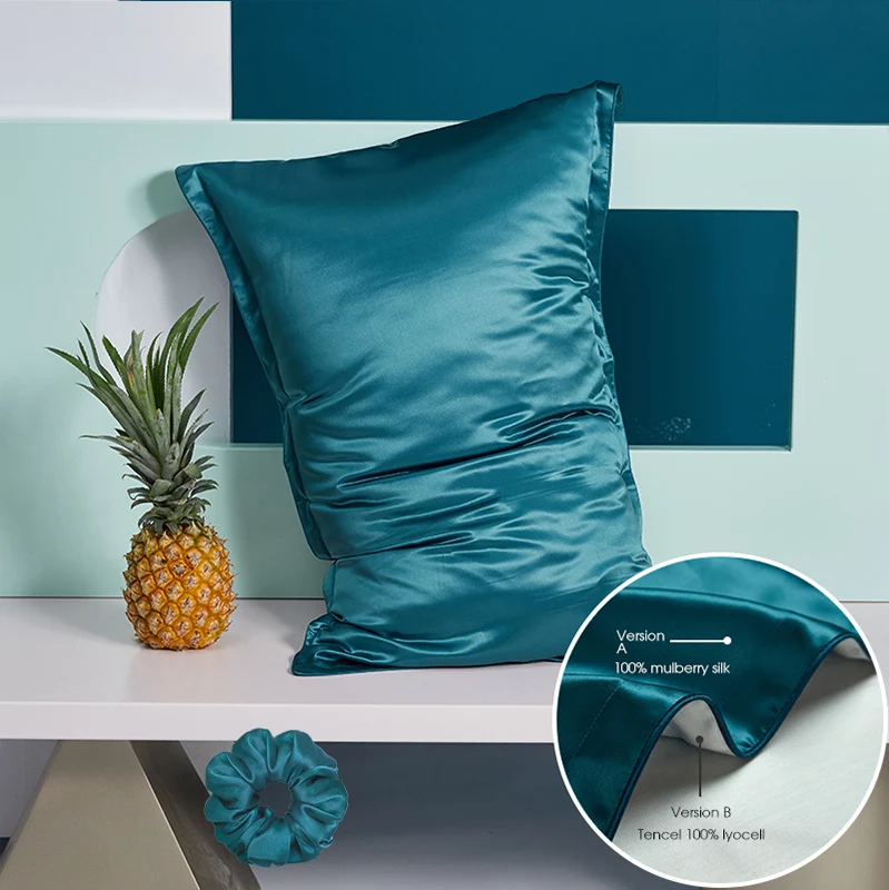 100% Natural Mulberry Silk Pillowcase- for Hair and Skin - Front in Pure Silk & Back in Breathable Lyocell Fiber- 1 Pack - Image 10