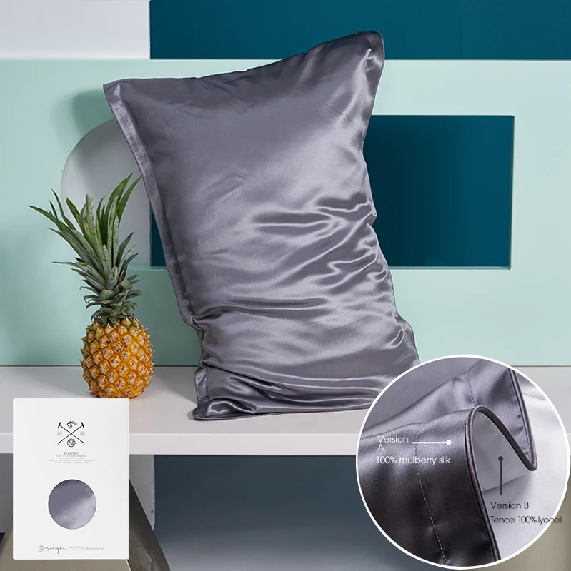 100% Natural Mulberry Silk Pillowcase- for Hair and Skin - Front in Pure Silk & Back in Breathable Lyocell Fiber- 1 Pack - Image 6