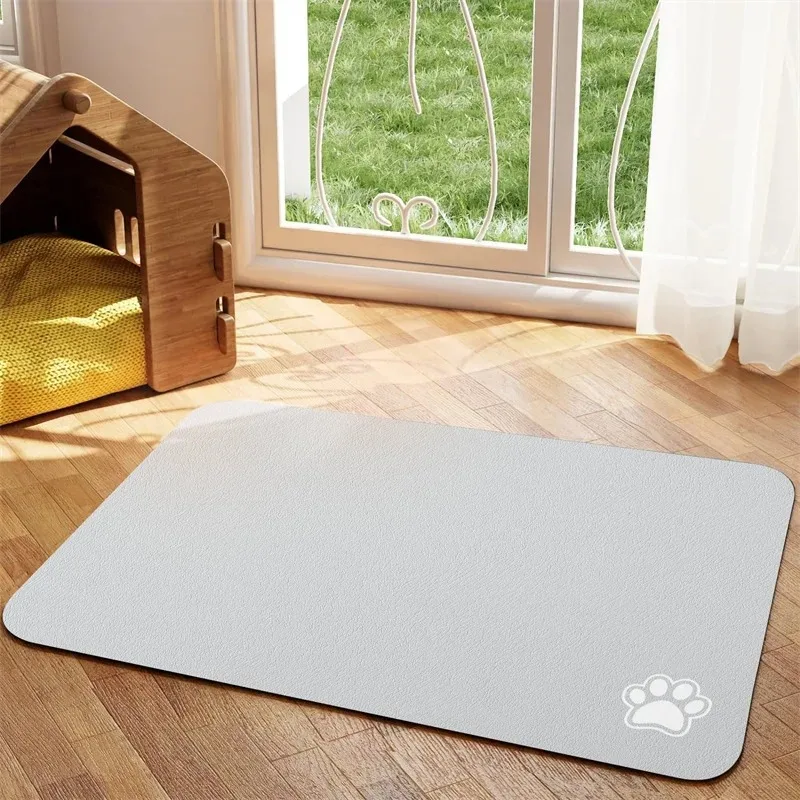 Pet Feeding Mat- Absorbent Dog/ Cat Mat for Food and Water- Easy to Clean- Quick Dry- Dog Mat for Messy Drinkers- Many Sizes and Colors