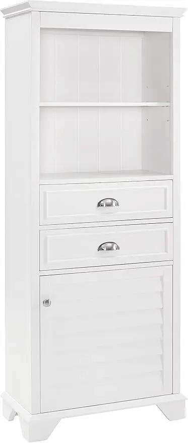 Tall Storage Cabinet- Bathroom Organizer With Shelves and Drawers - Image 6