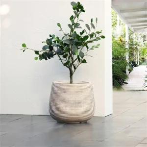 Large Planters for Indoor/Outdoor Plants- Drainage Holes- Concrete Distressed Plant Pots