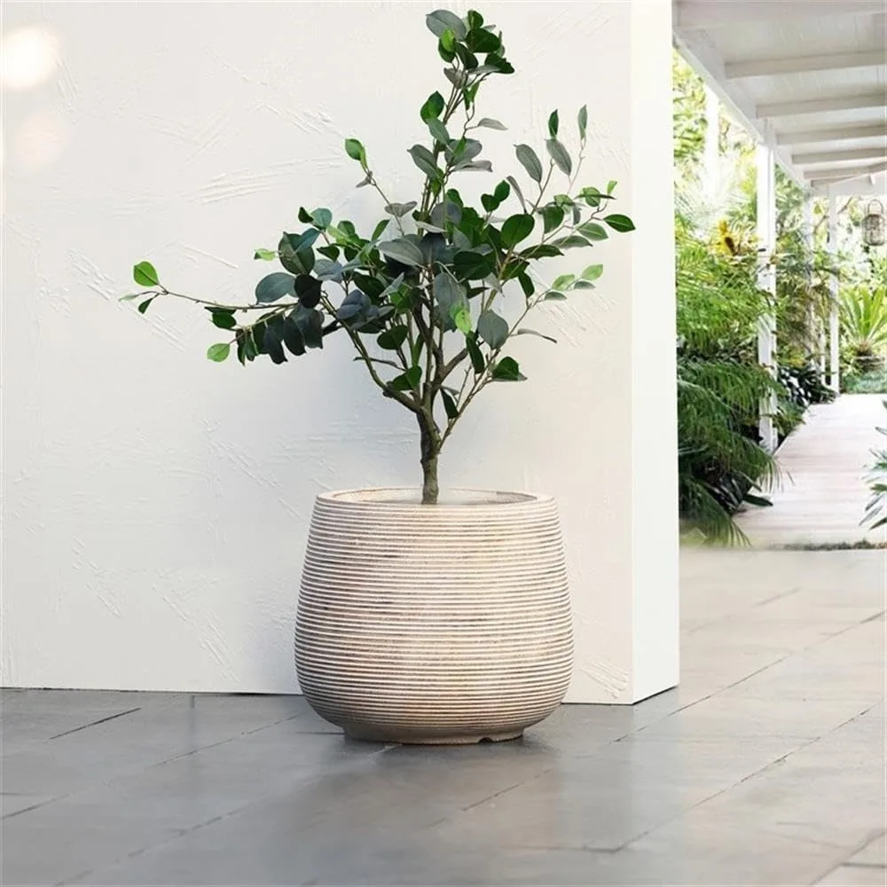 Large Planters for Indoor/Outdoor Plants- Drainage Holes- Concrete Distressed Plant Pots