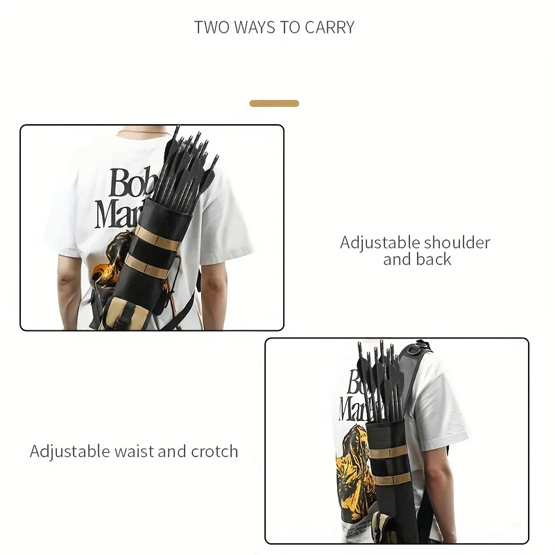 Archery Lightweight Back Arrow Quiver- Dual Use- Foldable, Compact- Hip Arrows Bag with Molle System - Image 6