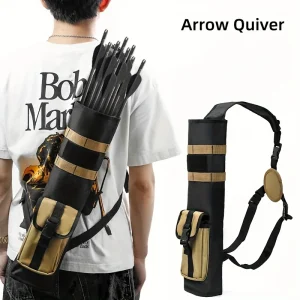 Archery Lightweight Back Arrow Quiver- Dual Use- Foldable, Compact- Hip Arrows Bag with Molle System
