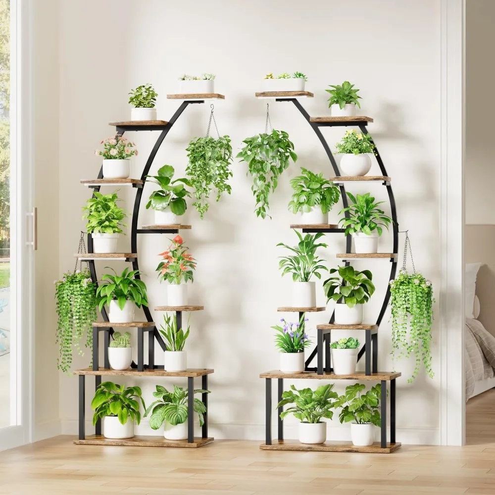 9-Tiered Indoor Plant Stand with Grow Lights- 64" Tall - Image 5
