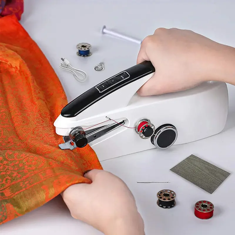 Plastic Handheld Mending Machine- 2-Speed Single Thread Stitching- Electric Mini Sewing Machine