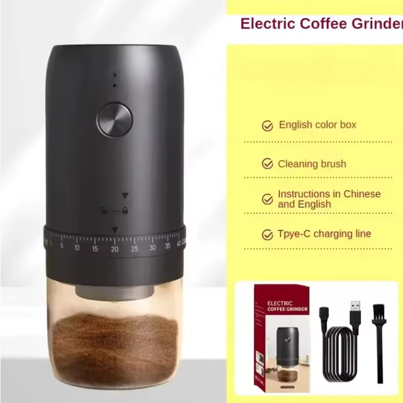 Electric Coffee Bean Grinder- USB Type-C Charging- Professional, Adjustable Grinder- Grinding for Kitchen and Office - Image 7