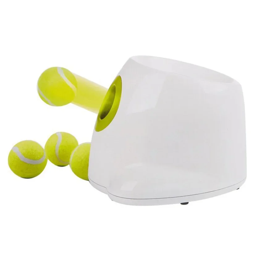 Dog Toy Tennis Ball Launcher- Automatic Throwing Machine- 3/6/9m Emission with 3 Balls- Dog Training