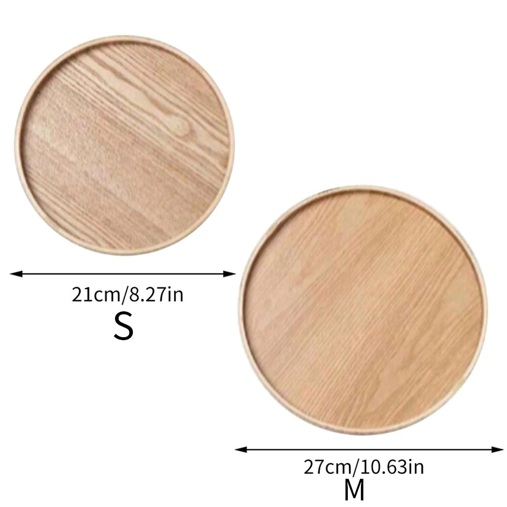 Round Wooden Serving Tray- 21/27/30 cm Wood Platter- Decorative Serving Tray - Image 13