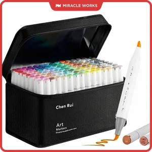 Professional Art Marker Set- Alcohol Markers- Dual Tip(Brush Tip+Broad Tip) for Coloring, Painting