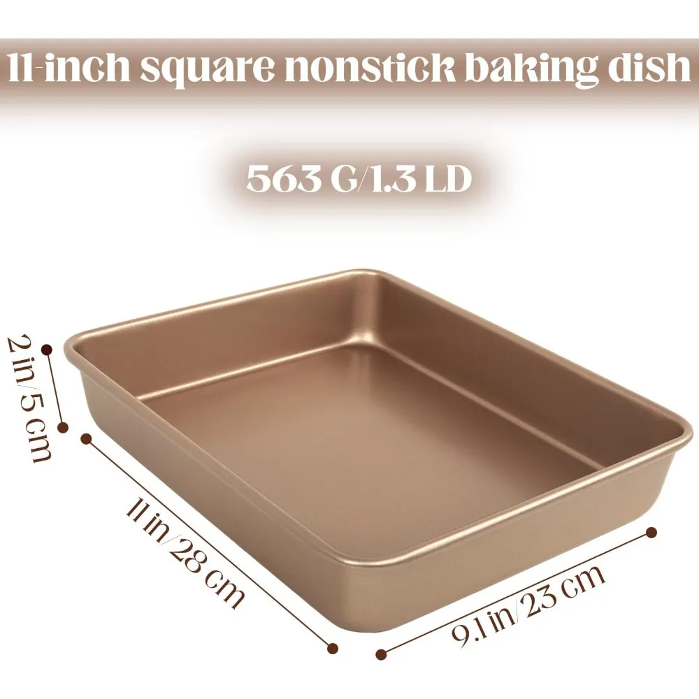 Set of 6 Non-stick Baking Pans, 11-Inch Rectangle Pans, Perfect for Cakes, Bread, Brownies, etc. - Image 2