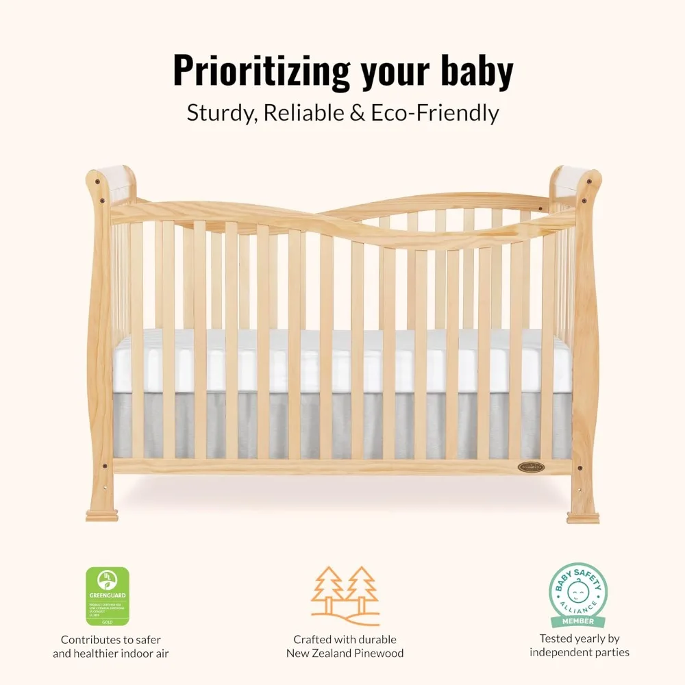 Crib - Sustainable Pinewood with Greenguard Gold Certification - Perfect for Baby's Nursery & Eco-Conscious Parents - Image 5