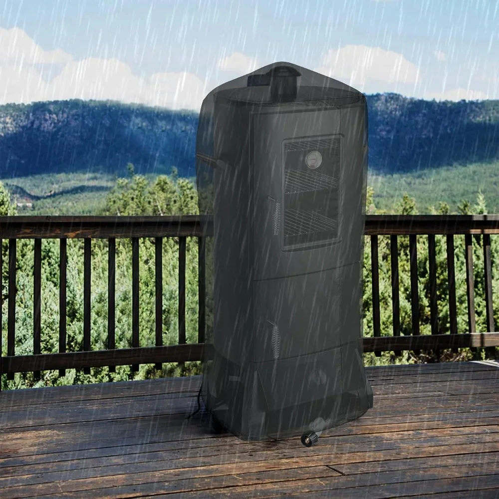 Propane Smoker with Cover- Vertical Smoker Grill- Temperature Control- Heavy-duty- Three Removable Smoking Shelves - Image 6