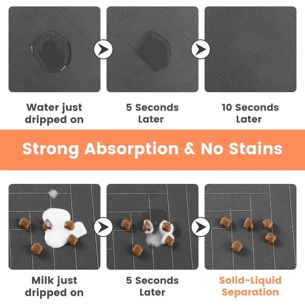 Pet Feeding Mat- Absorbent Dog/ Cat Mat for Food and Water- Easy to Clean- Quick Dry- Dog Mat for Messy Drinkers- Many Sizes and Colors - Image 4