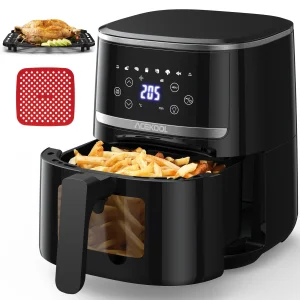 5-Quart Digital Display Air Fryer/ Toaster Oven Combo- 8 Cooking Presets- Oilless Cooker- Viewing Window- Dishwasher Safe Basket