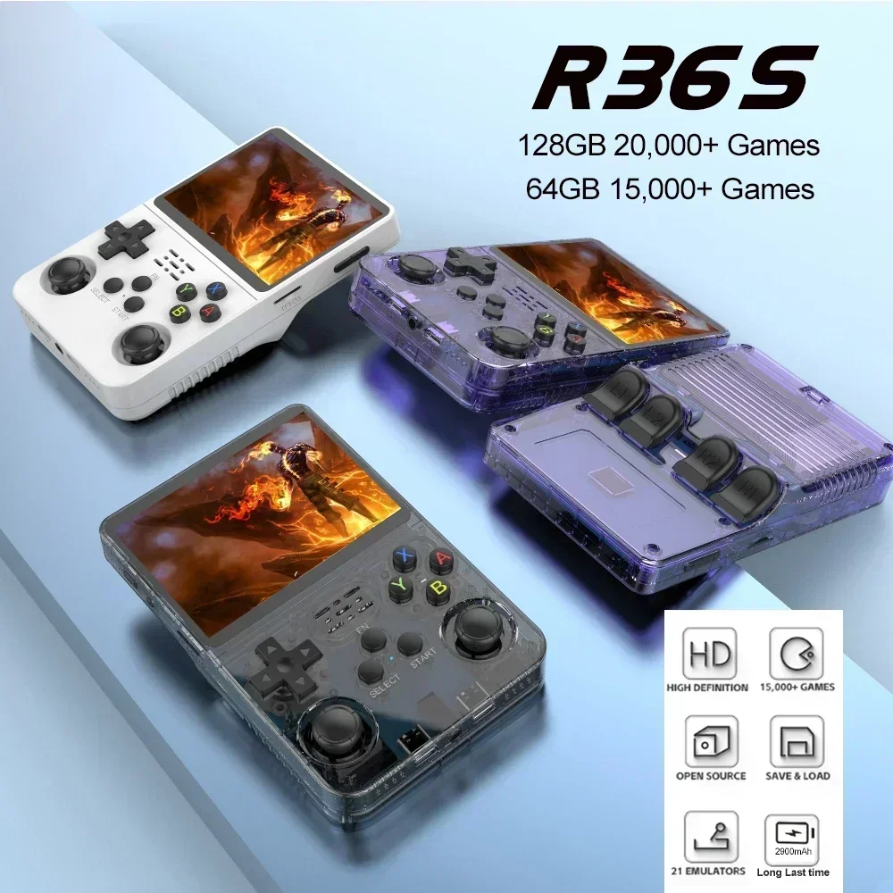 R36S Retro Handheld Game Console- Linux System- 3.5 Inch IPS Portable Pocket Player- 64GB Video Gaming - Image 6