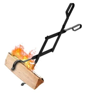Campfire/ Fireplace Tongs- 66CM Long, Heavy-duty Wrought Iron Log Grabber- Camping- Fire Pit- Campfire Bonfire- Fireplace