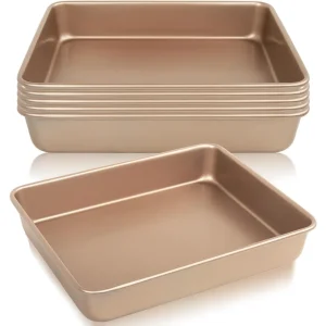 Set of 6 Non-stick Baking Pans, 11-Inch Rectangle Pans, Perfect for Cakes, Bread, Brownies, etc.