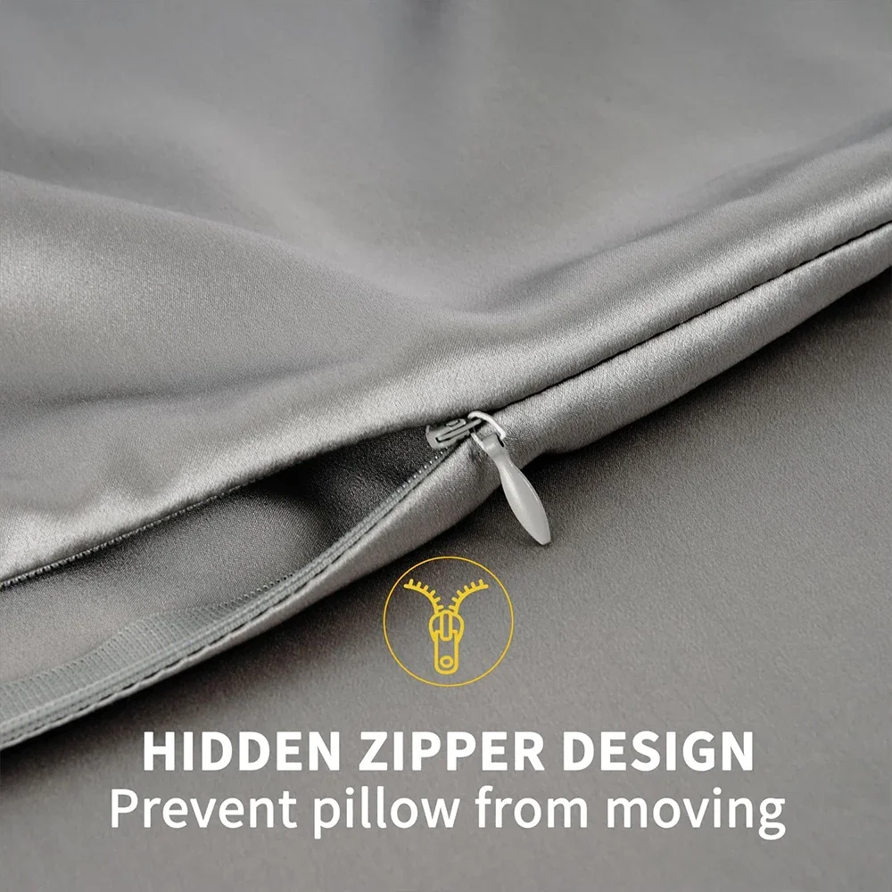 100% Natural Mulberry Silk Pillowcase- Hidden Zipper- Double-sided Pure Silk- Soft and Cool to the Touch- Many Sizes and Colors - Image 5